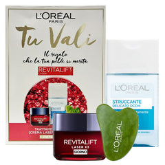 L’Orèal Paris Cofanetto Tu Vali - Revitalift Laser X3 Crema Giorno + Struccante Occhi + Pietra Guasha in Regalo