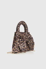 VERDE FASHION | Pochette stampa maculata con fiocco