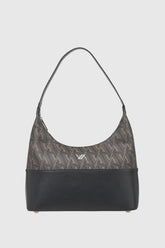 VERDE FASHION | Borsa a spalla mezzaluna con stampa logo