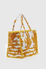 VERDE FASHION | Borsa mare in cotone fantasia coralli