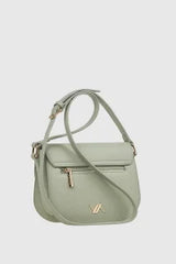 VERDE FASHION | Borsa a tracolla in ecopelle con patta