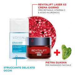 L’Orèal Paris Cofanetto Tu Vali - Revitalift Laser X3 Crema Giorno + Struccante Occhi + Pietra Guasha in Regalo