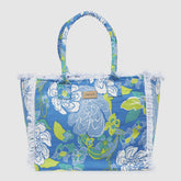 VERDE FASHION | Borsa mare in cotone fantasia fiori