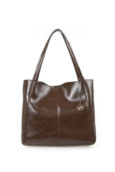 VERDE FASHION | Borsa shopper in ecopelle semilucida