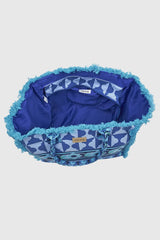 VERDE FASHION | Borsa mare in cotone fantasia geometrica