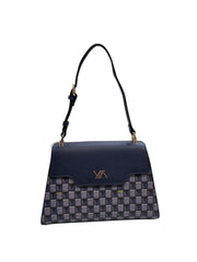 VERDE FASHION Borsa Blu Motivo Geometrico