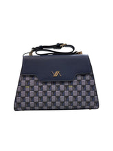 VERDE FASHION Borsa Blu Motivo Geometrico
