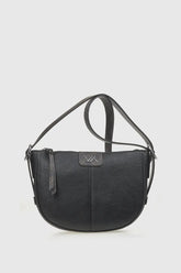 VERDE FASHION | Borsa a tracolla mezzaluna in ecopelle