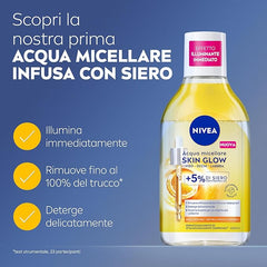 Micellare Skin Glow , Struccante viso e occhi con 5% siero + Aminoacid Complex 400 ml