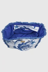 VERDE FASHION | Borsa mare in cotone fantasia coralli