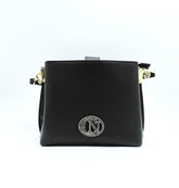 Cafènoir Borsa a secchiello in pelle liscia con logo smaltato OP1016