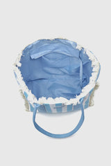 VERDE FASHION | Borsa mare in canvas a righe