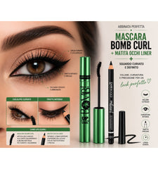 BELLAOGGI MASCARA BOMB CURL + MATITA OCCHI 01 NERA – SGUARDO DEFINITO E CIGLIA CURVATE
