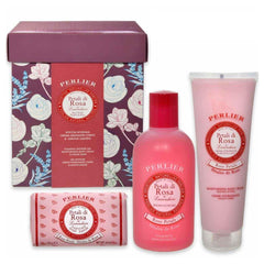 Perlier Cofanetto Petali di Rosa Bagnoschiuma + Crema Idratante Corpo e Sapone
