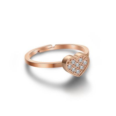 Band Gioielli  Collezione Jolie Anello Oro Rosa Con Cuore