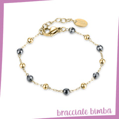 Brand Gioielli Linea Fusion Bracciale Sfere ed Ematite Pvd Oro