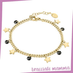 Brand Gioielli Bracciale Catena Stelle e Cristalli  Pvd Oro