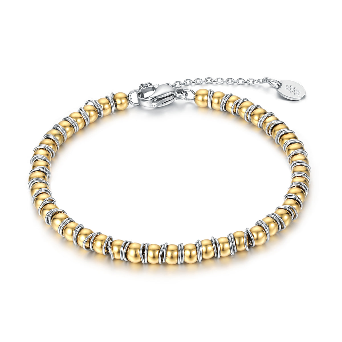 Brand Gioielli - Bracciale con sfere ed anellini color Oro