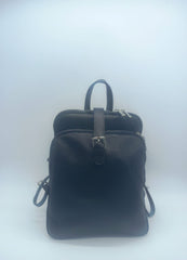 Zaino/ borsa in vera pelle nero made in italy