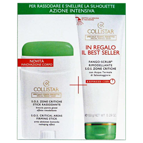 Collistar - Cofanetto s.o.s. zone critiche stick rassodante 75ml + fango scrub rimodellante s.o.s. zone critiche 150gr