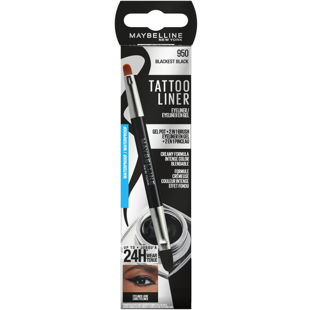 MAYBELLINE TATTOO LINER IN GEL CON SFUMINO GEL POT COLORE BLACK