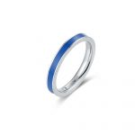 Brand Fedina Acciaio con Smalto Blu Linea Summer Love