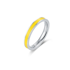 Brand Fedina Acciaio con Smalto Giallo Linea Summer Love