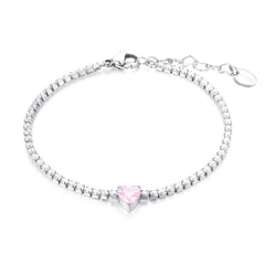 Bracciale Brand tennis cuore rosa