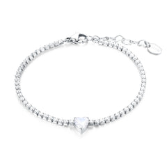 Bracciale Brand tennis cuore bianco