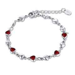 Brand Gioielli - Bracciale Cuori Cristalli Rossi