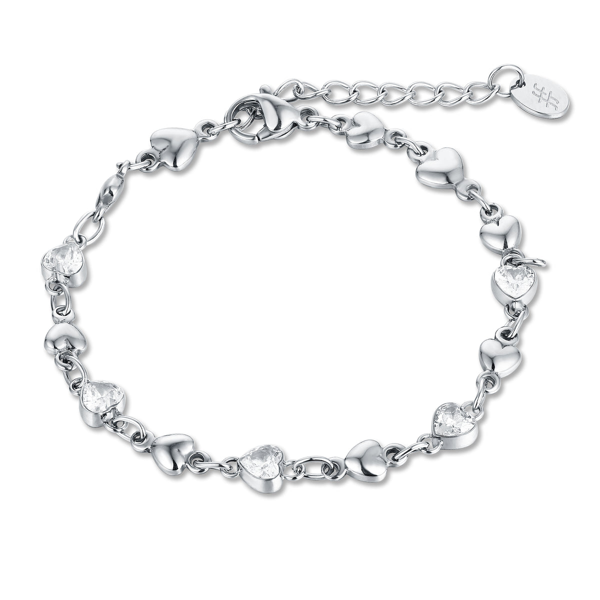 Brand Gioielli - Bracciale Cuori Cristalli Bianchi