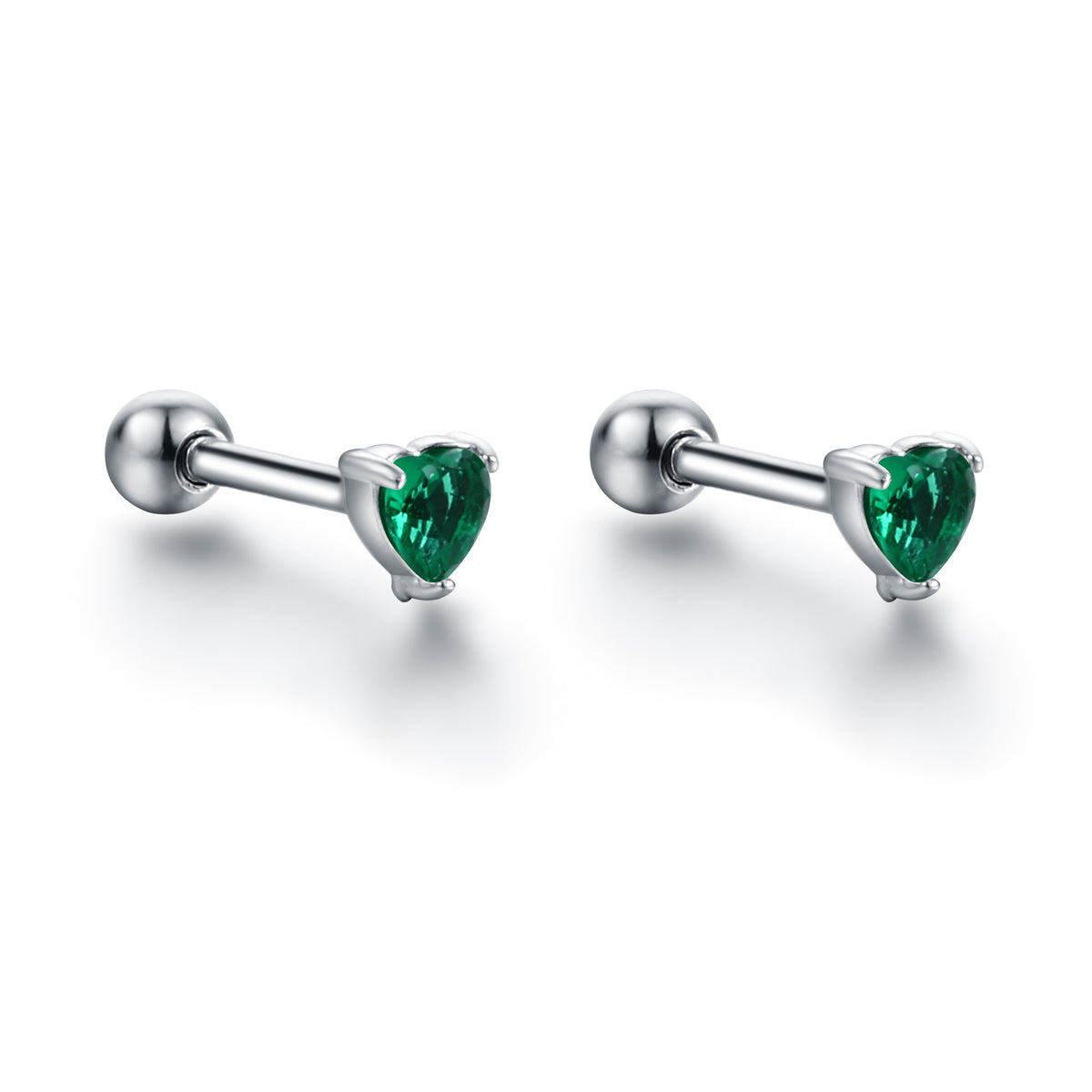 Brand Gioielli - Orecchini Piercing Cuore Verde