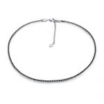 Brand Collana Tennis Cristalli Neri Linea Crystal