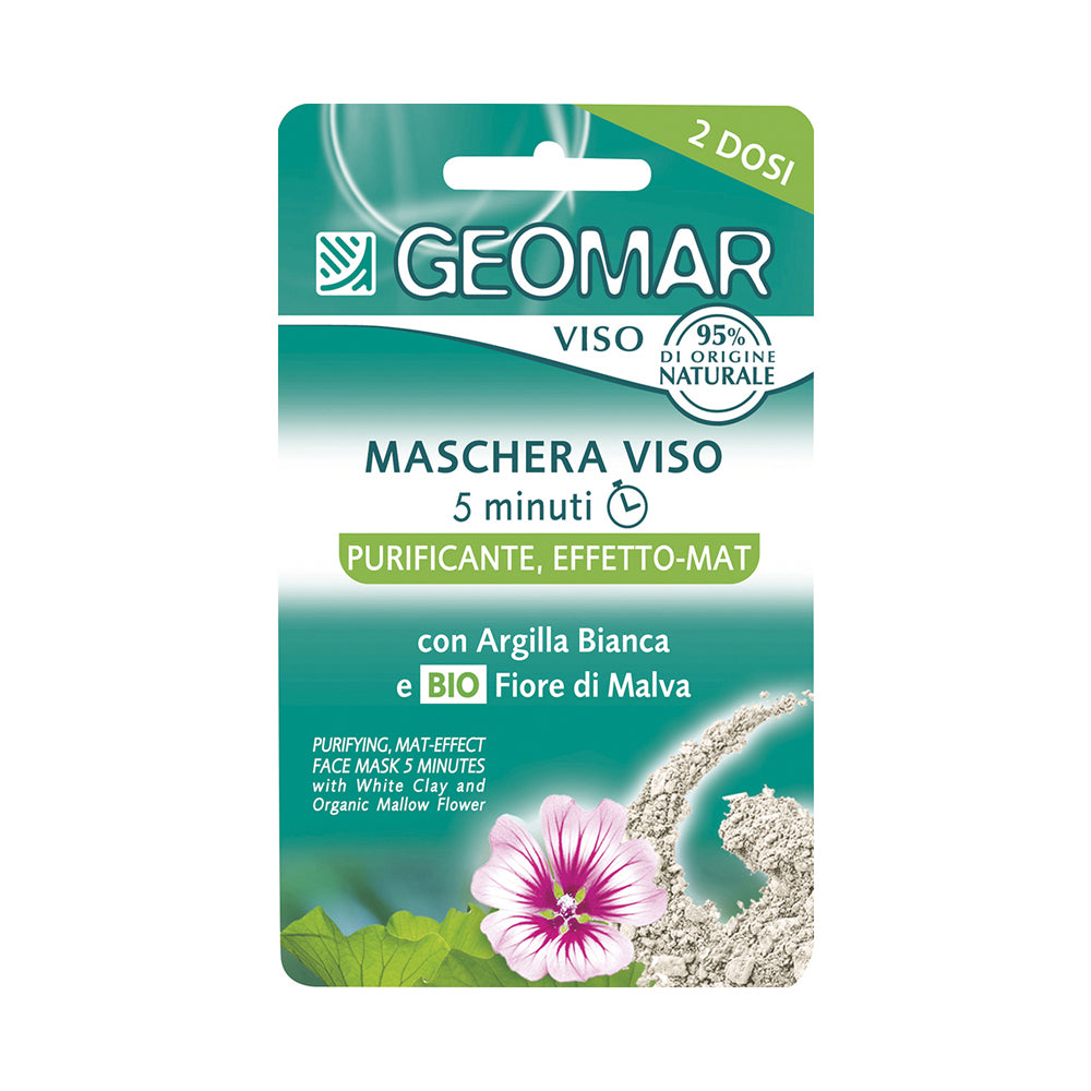 GEOMAR MASCHERA VISO PURIFICANTE EFFETTO MATT CON ARGILLA BIANCA E BIO FIORE DI MALVA