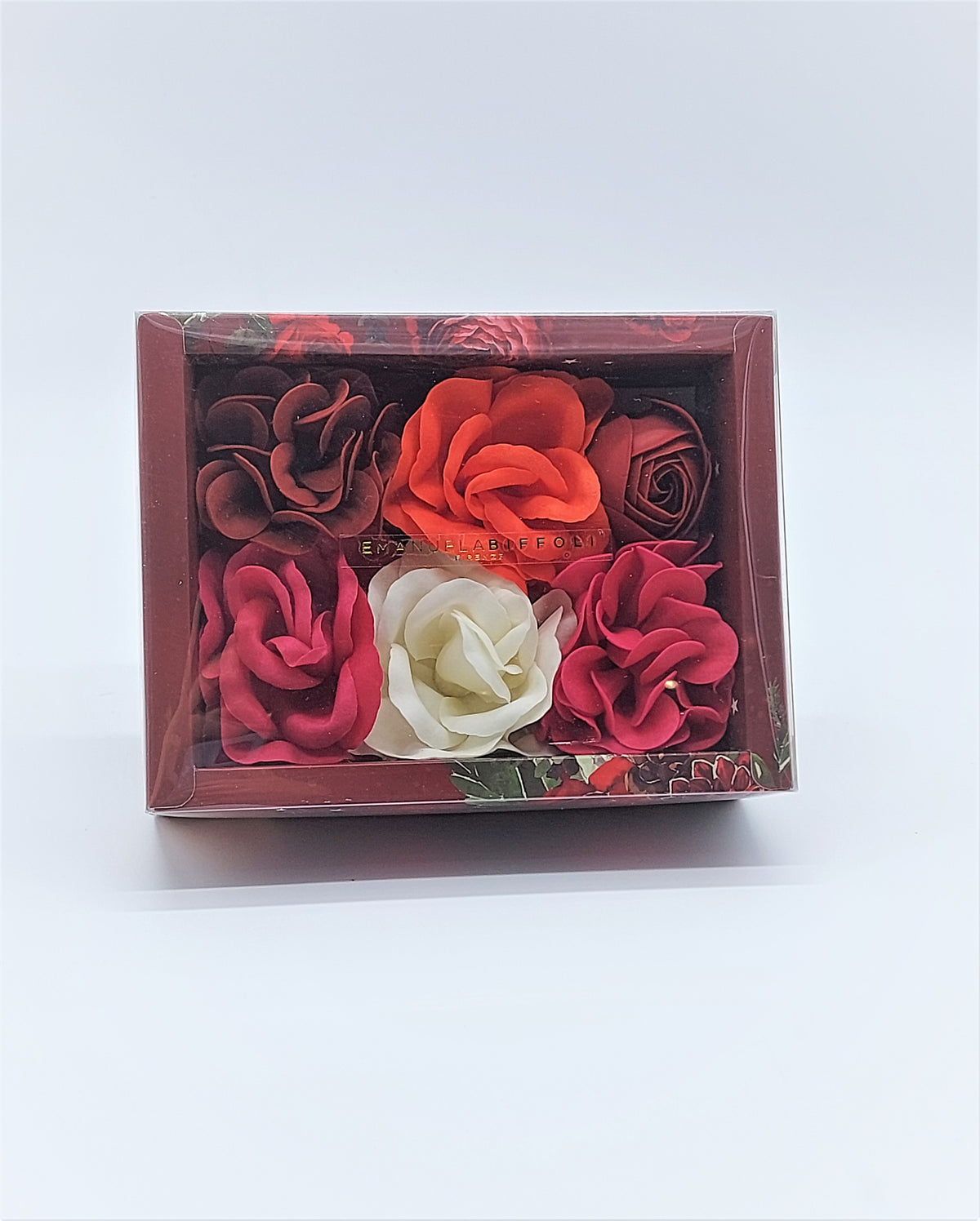 Emanuela Biffoli  Confezione Regalo 6pz Fiori Di Sapone Al Profumo di Rosa Di Natale