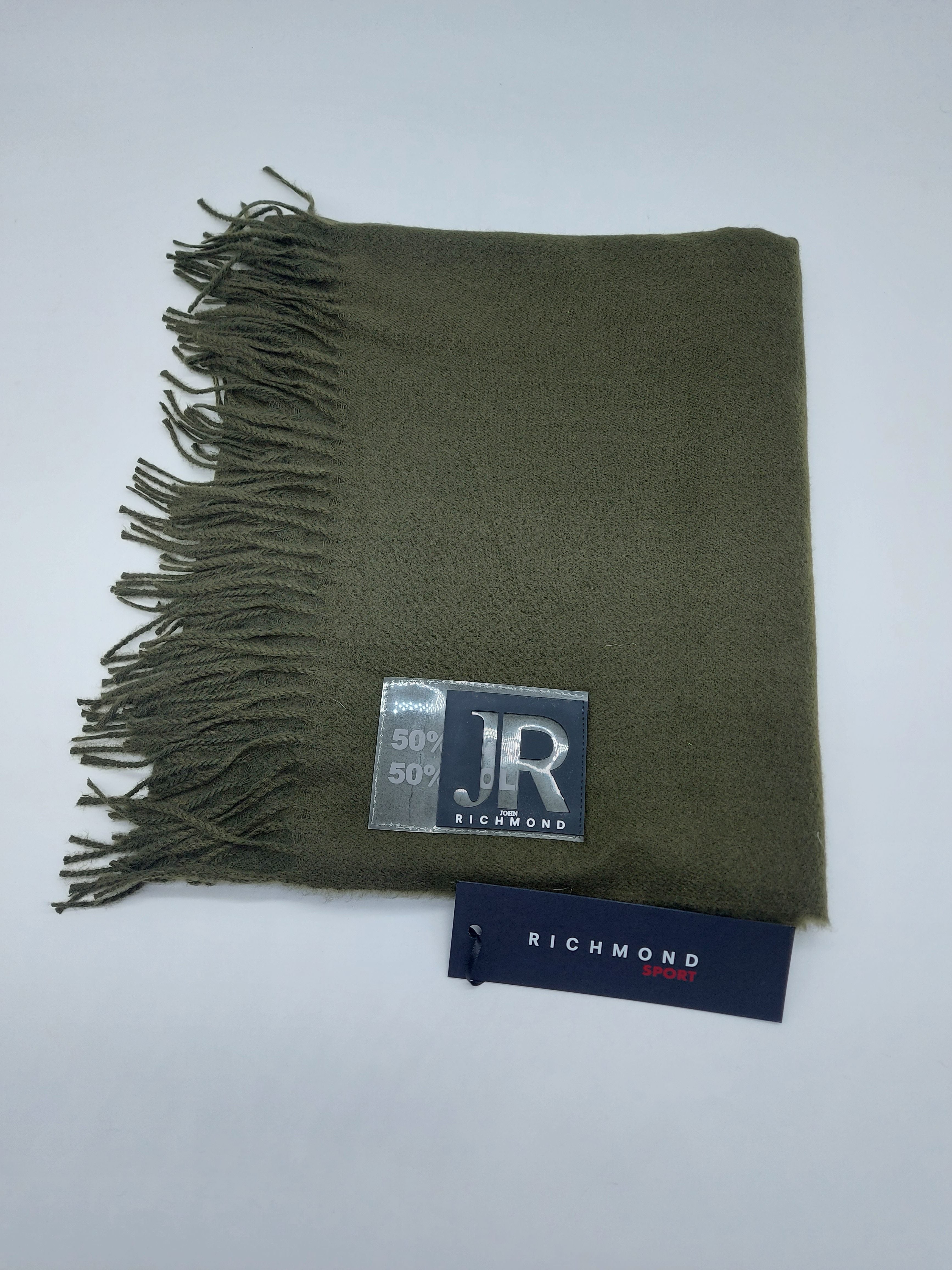 John Richmond Sciarpa Di Lana Con Logo Trasparente