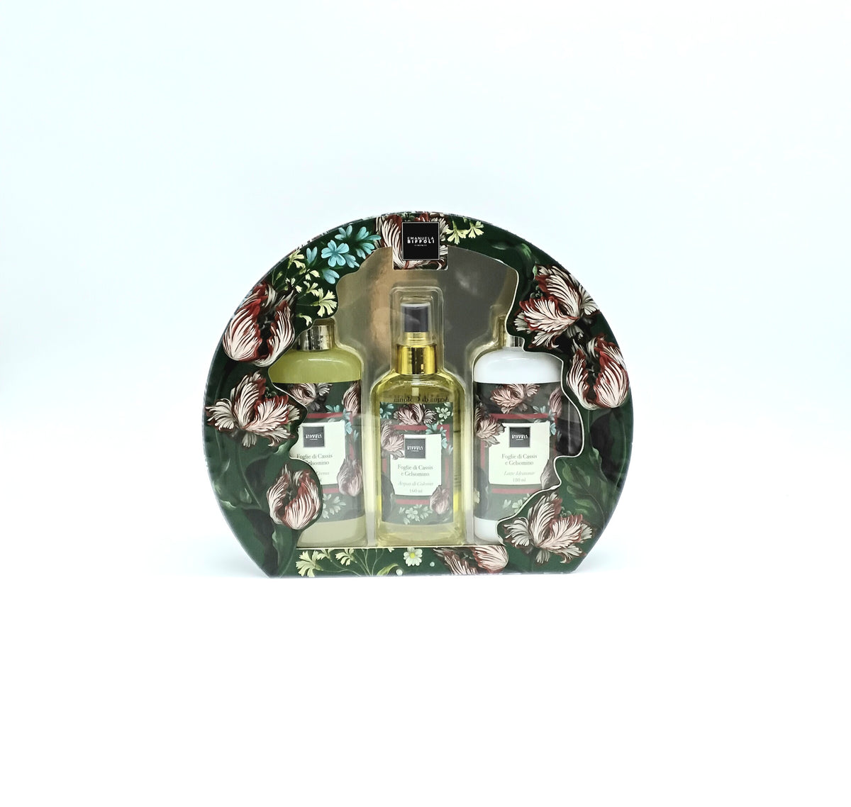 Emanuela Biffoli Cofanetto Foglie di Cassis e Gelsomino Bagno Crema + Latte Idratante + Acqua di Colonia