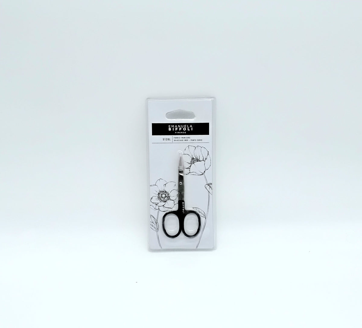 Emanuela Biffoli Forbici Manicure in Acciaio Inox Punte Curve