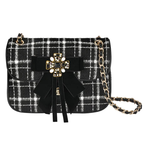 Emanuela Biffoli Borsa Emibag Tartan Fiocco Perle