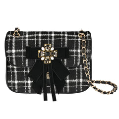 Emanuela Biffoli Borsa Emibag Tartan Fiocco Perle