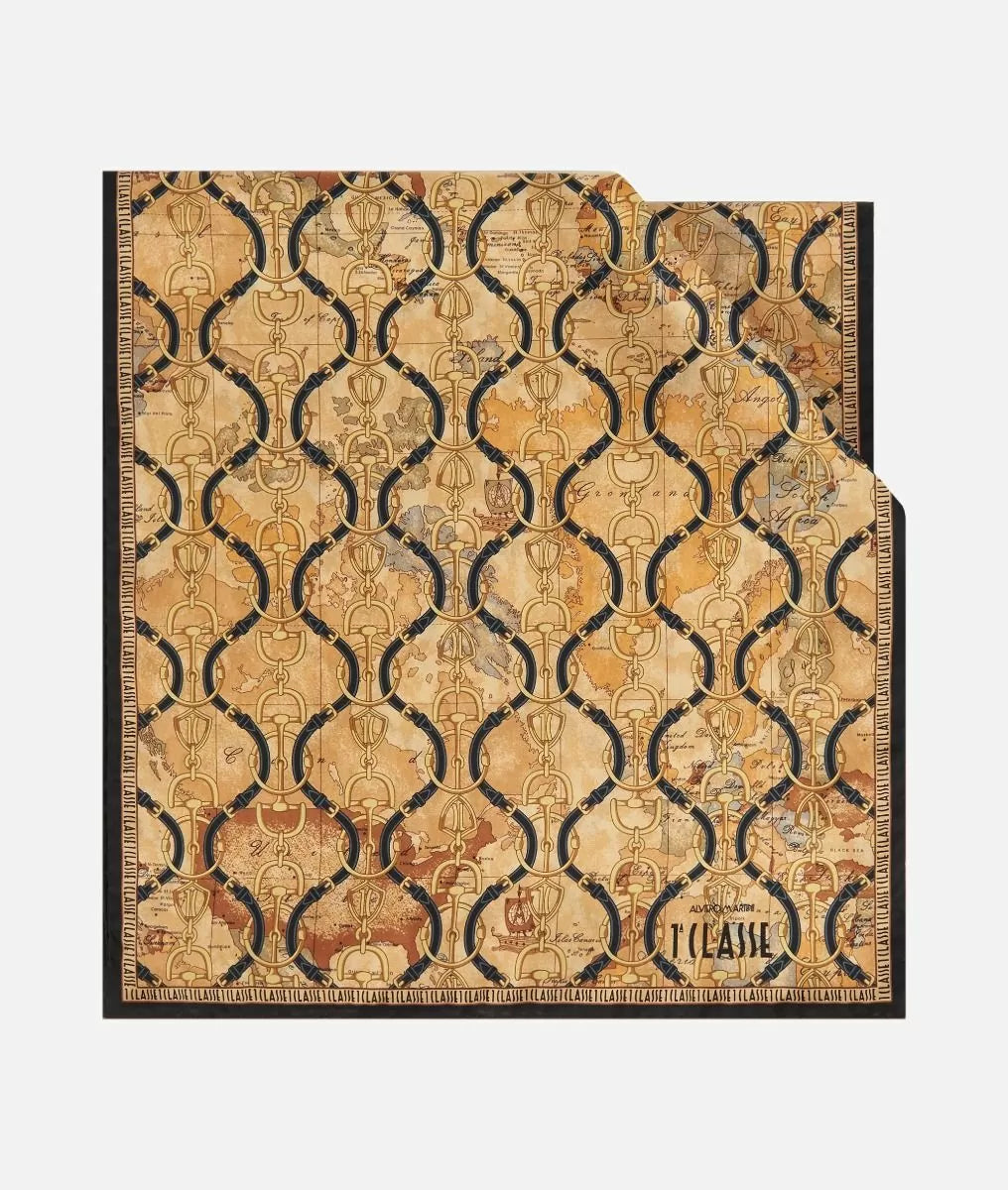 Sciarpa Geo Morsetti in seta 45 x 180 Nera