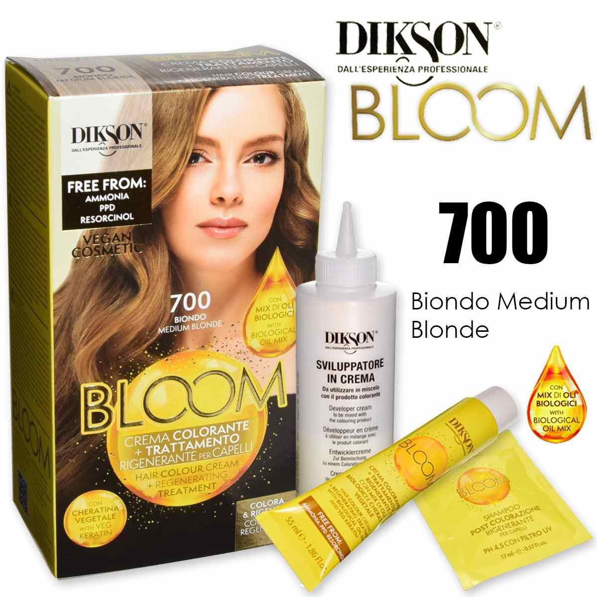 Dikson bloom crema colorante con cheratina 700 biondo