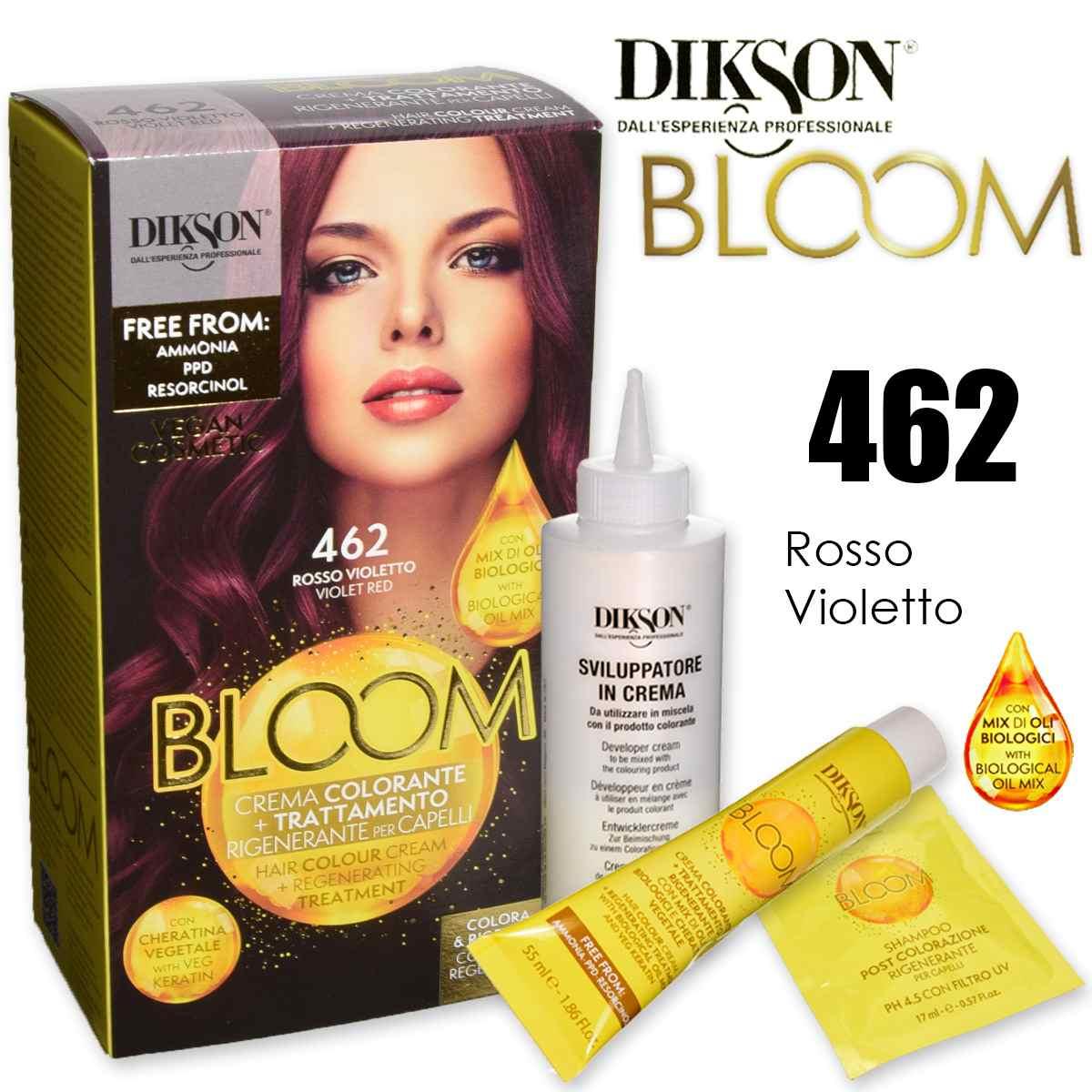 Dikson bloom crema colorante con cheratina 4.62 rosso violetto