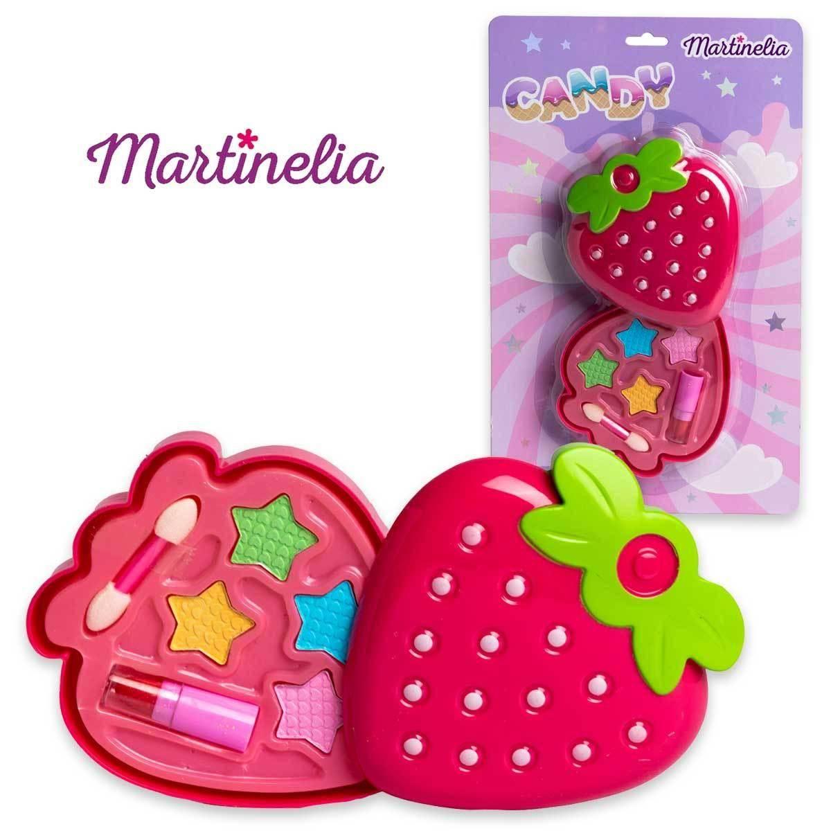 MARTINELIA CANDY STRAWBERRY MAKEUP SET - 4 EYESHADOWS - 1 LIPSTICK - APPLICATOR