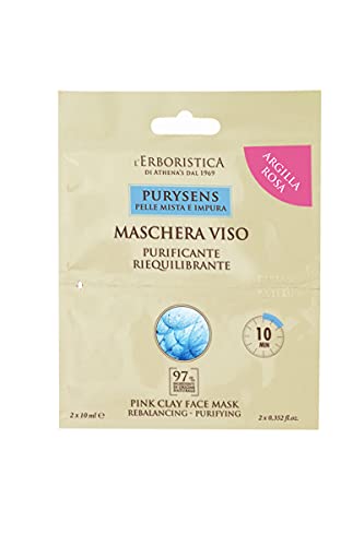 L'Erboristica di Athena's Maschera Viso, Argilla Rosa, 2 dosi x 10 ml