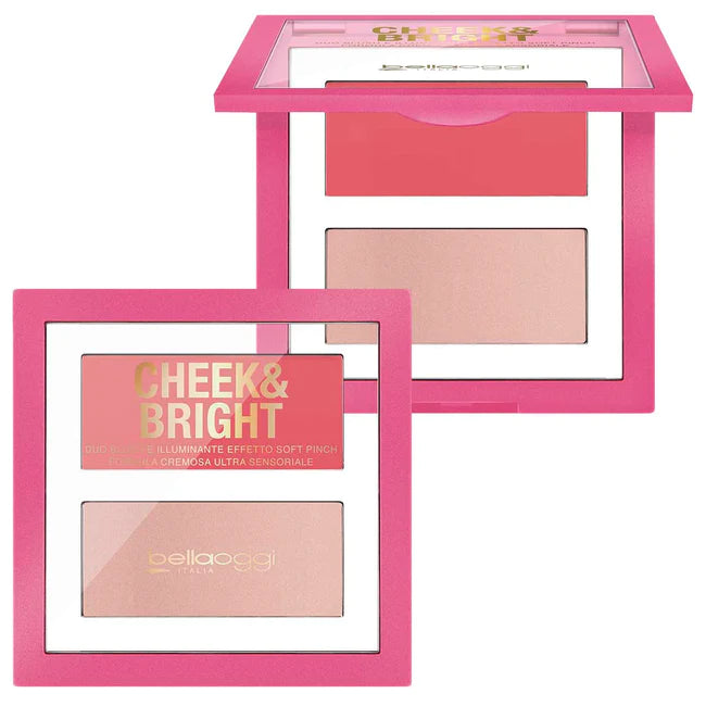 Bella Oggi CHEEK&amp;BRIGHT Palette blush&amp;illuminante in crema 01 Pink Shy