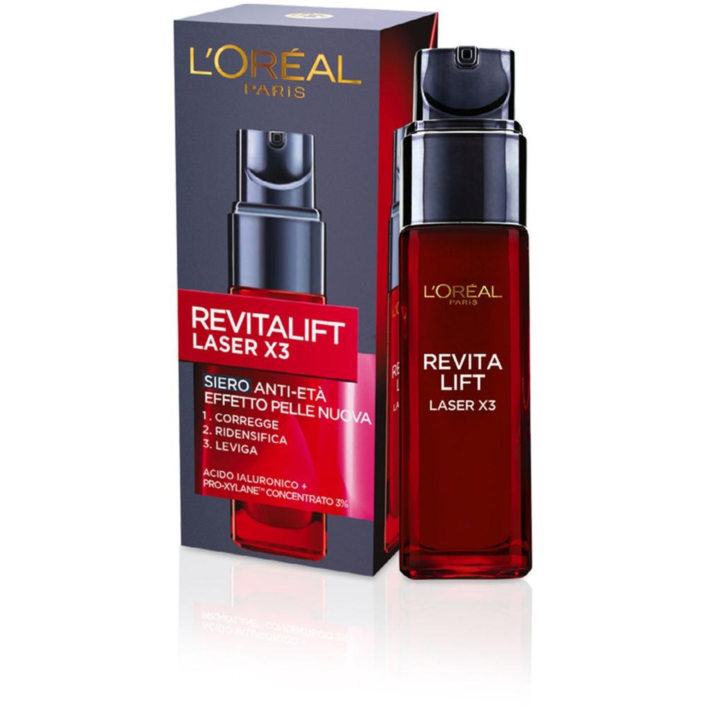 L'Oréal Paris Siero Revitalift Laser X3 - trattamento anti età per la cura del viso a tripla azione con acido ialuronico 30 ml