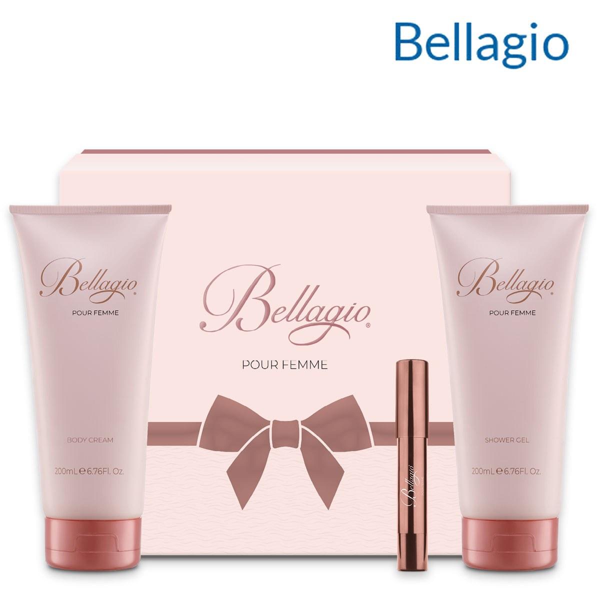 Bellagio gift set shower gel 200 ml + body lotion 200 ml+ penna profumo solido