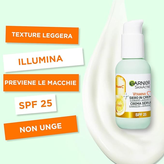 GARNIER SKIN ACTIVE SIERO IN CREMA VITAMINA C ILLUMINANTE ANTIMACCHIA SPF25 50 ML