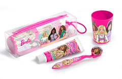 Barbie Set per bambini per l'igiene dentale, contenente 1 dentale, 1 spazzolino dentale e 1 bicchiere decorato